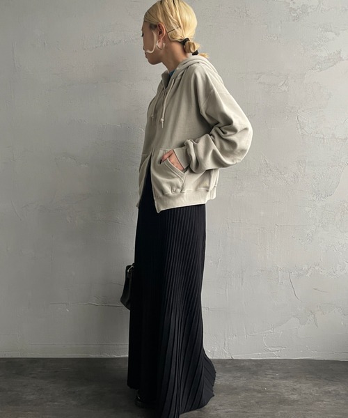 JEANS FACTORY Clothes（ジーンズファクトリークローズ）の「[Jeans Factory Clothes/ジーンズファクトリークローズ] ケミカル加工 フェードスウェット ジップパーカー（パーカー・レディース・ブラック/グレー/レッド・S/M/L）」の11枚目の写真