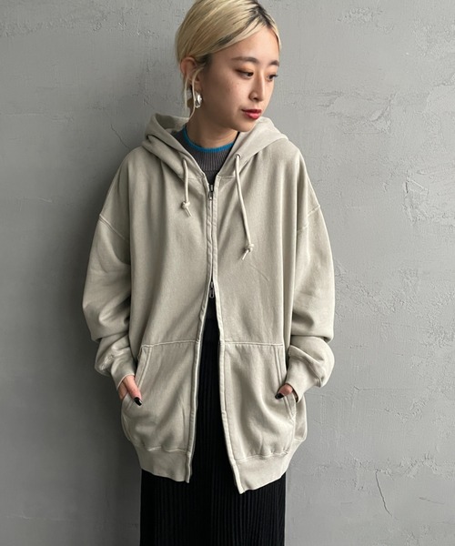 JEANS FACTORY Clothes（ジーンズファクトリークローズ）の「[Jeans Factory Clothes/ジーンズファクトリークローズ] ケミカル加工 フェードスウェット ジップパーカー（パーカー・レディース・ブラック/グレー/レッド・S/M/L）」の21枚目の写真