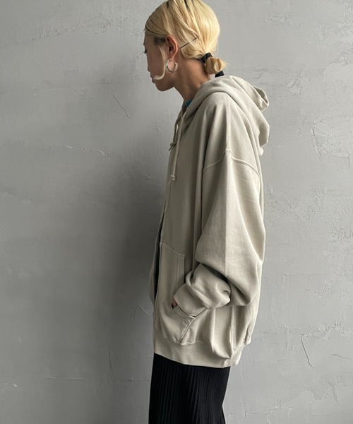 JEANS FACTORY Clothes（ジーンズファクトリークローズ）の「[Jeans Factory Clothes/ジーンズファクトリークローズ] ケミカル加工 フェードスウェット ジップパーカー（パーカー・レディース・ブラック/グレー/レッド・S/M/L）」の22枚目の写真