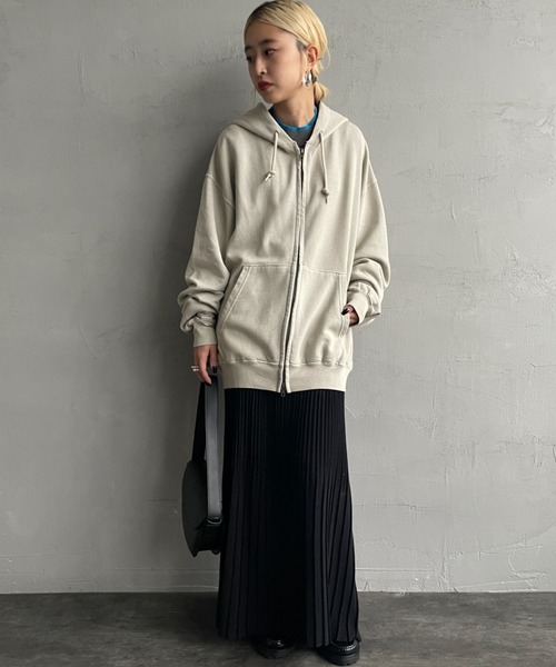JEANS FACTORY Clothes（ジーンズファクトリークローズ）の「[Jeans Factory Clothes/ジーンズファクトリークローズ] ケミカル加工 フェードスウェット ジップパーカー（パーカー・レディース・ブラック/グレー/レッド・S/M/L）」の5枚目の写真