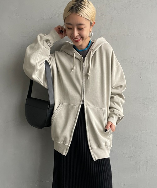 JEANS FACTORY Clothes（ジーンズファクトリークローズ）の「[Jeans Factory Clothes/ジーンズファクトリークローズ] ケミカル加工 フェードスウェット ジップパーカー（パーカー・レディース・ブラック/グレー/レッド・S/M/L）」の13枚目の写真