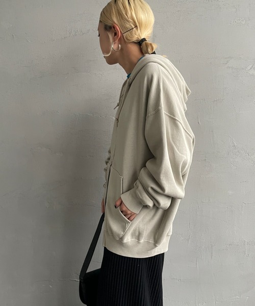 JEANS FACTORY Clothes（ジーンズファクトリークローズ）の「[Jeans Factory Clothes/ジーンズファクトリークローズ] ケミカル加工 フェードスウェット ジップパーカー（パーカー・レディース・ブラック/グレー/レッド・S/M/L）」の15枚目の写真