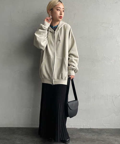 JEANS FACTORY Clothes（ジーンズファクトリークローズ）の「[Jeans Factory Clothes/ジーンズファクトリークローズ] ケミカル加工 フェードスウェット ジップパーカー（パーカー・レディース・ブラック/グレー/レッド・S/M/L）」の18枚目の写真