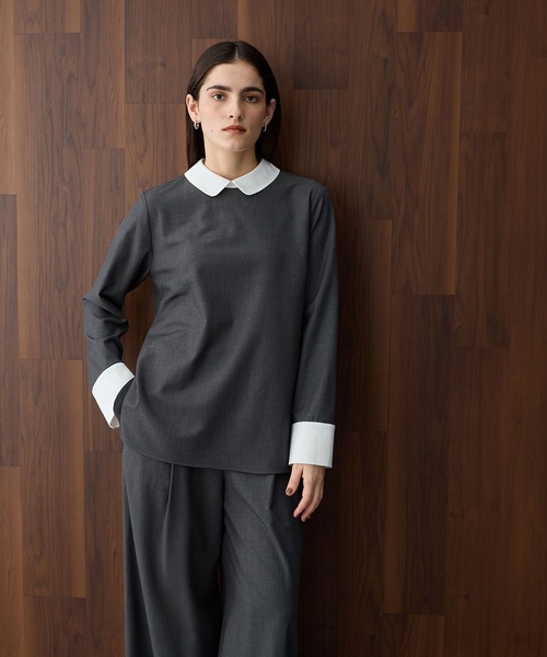 N.O.R.C（ノーク）の「ウーリーラウンドカラートップス（シャツ