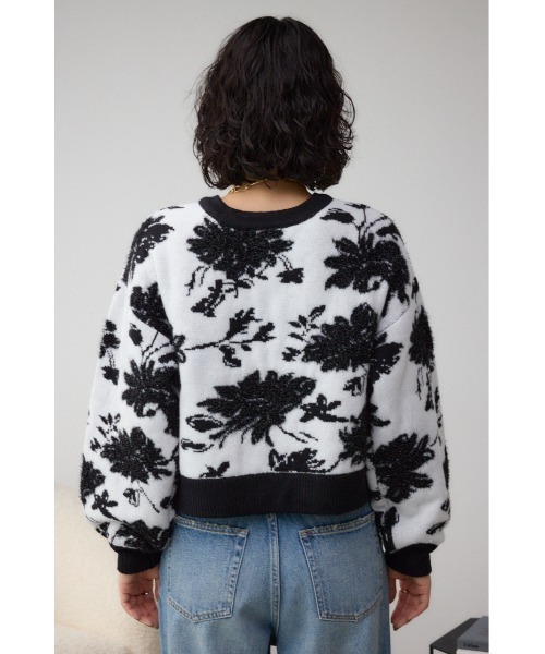 AZUL by moussy（アズールバイマウジー）の「2WAY花柄ジャガードカーディガン（カーディガン/ボレロ・レディース・ブラック系その他/グレー系その他・FREE）」の8枚目の写真