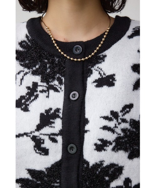AZUL by moussy（アズールバイマウジー）の「2WAY花柄ジャガードカーディガン（カーディガン/ボレロ・レディース・ブラック系その他/グレー系その他・FREE）」の9枚目の写真