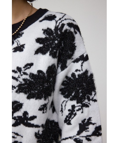 AZUL by moussy（アズールバイマウジー）の「2WAY花柄ジャガードカーディガン（カーディガン/ボレロ・レディース・ブラック系その他/グレー系その他・FREE）」の10枚目の写真