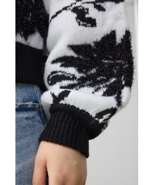 AZUL by moussy（アズールバイマウジー）の「2WAY花柄ジャガードカーディガン（カーディガン/ボレロ・レディース・ブラック系その他/グレー系その他・FREE）」の11枚目の写真