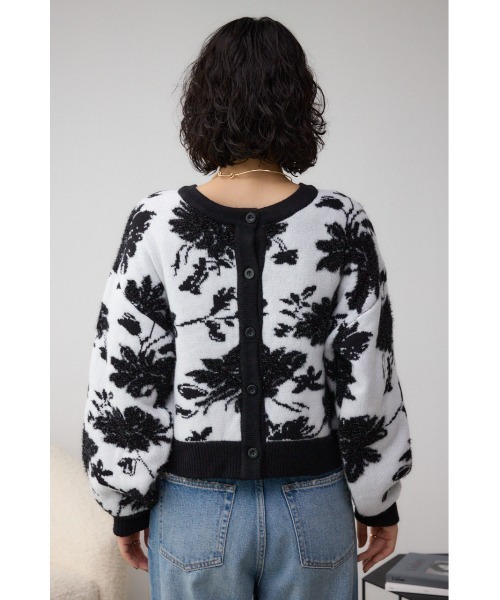 AZUL by moussy（アズールバイマウジー）の「2WAY花柄ジャガードカーディガン（カーディガン/ボレロ・レディース・ブラック系その他/グレー系その他・FREE）」の15枚目の写真