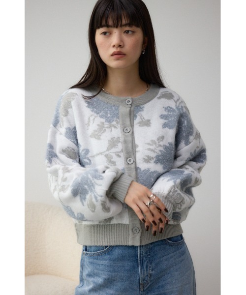 AZUL by moussy（アズールバイマウジー）の「2WAY花柄ジャガードカーディガン（カーディガン/ボレロ・レディース・ブラック系その他/グレー系その他・FREE）」の16枚目の写真