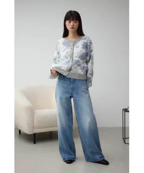 AZUL by moussy（アズールバイマウジー）の「2WAY花柄ジャガードカーディガン（カーディガン/ボレロ・レディース・ブラック系その他/グレー系その他・FREE）」の18枚目の写真