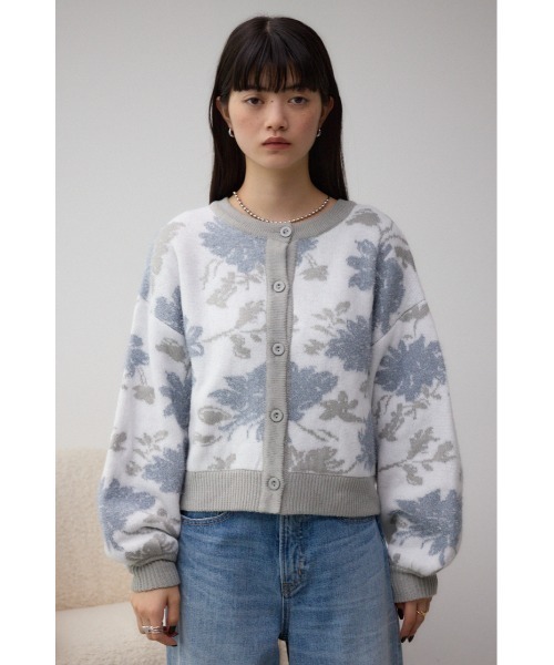 AZUL by moussy（アズールバイマウジー）の「2WAY花柄ジャガードカーディガン（カーディガン/ボレロ・レディース・ブラック系その他/グレー系その他・FREE）」の19枚目の写真