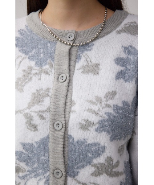 AZUL by moussy（アズールバイマウジー）の「2WAY花柄ジャガードカーディガン（カーディガン/ボレロ・レディース・ブラック系その他/グレー系その他・FREE）」の22枚目の写真