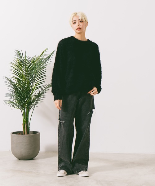 ROUGH TRADE(ラフトレード)の「【ROUGH TRADE/ラフトレード】シャギークルーニット(ニット/セーター・メンズ・ブラック系その他/オレンジ系その他/グレー系その他・LARGE/X-LARGE/MEDIUM)」の9枚目の写真