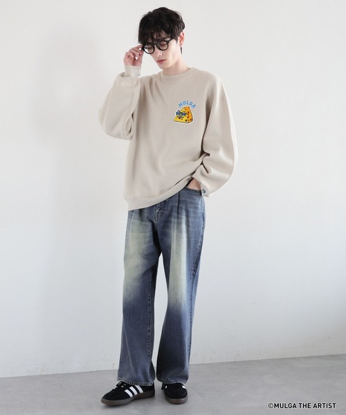 MULGA（モルガ）の「【MULGA THE LIFE】コラボ/イラストサガラワッペンニット（ニット/セーター・メンズ・グリーン/アイボリー/ブラック・MEDIUM/LARGE）」の14枚目の写真