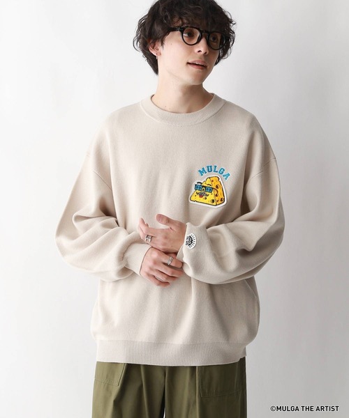 MULGA（モルガ）の「【MULGA THE LIFE】コラボ/イラストサガラワッペンニット（ニット/セーター・メンズ・グリーン/アイボリー/ブラック・MEDIUM/LARGE）」の20枚目の写真