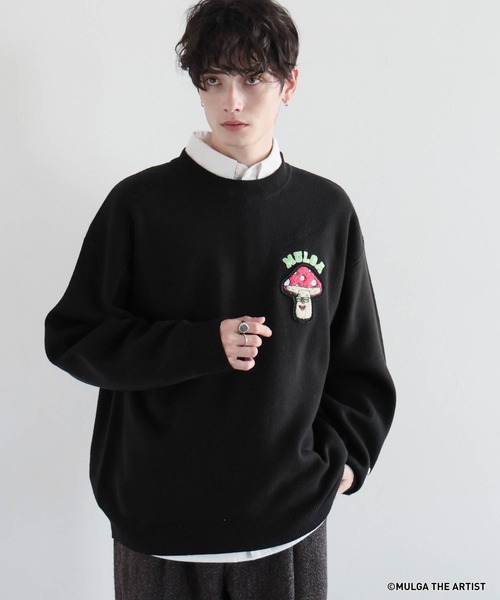 セール】【MULGA THE LIFE】コラボ/イラストサガラワッペンニット