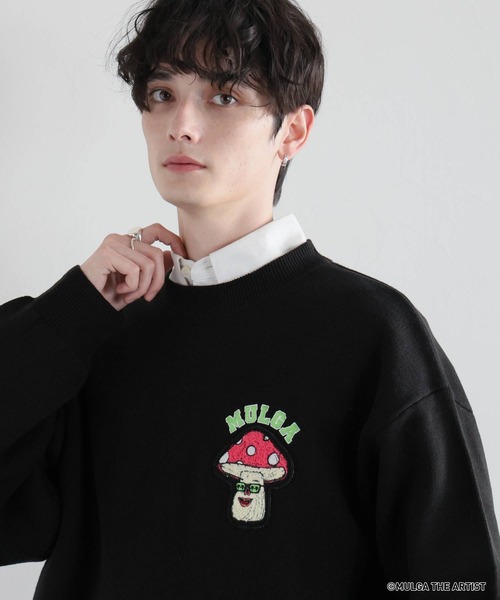 セール】【MULGA THE LIFE】コラボ/イラストサガラワッペンニット