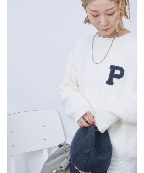 Samansa Mos2 blue（サマンサモスモスブルー）の「◎サガラ刺繍スウェットニットプルオーバー（ニット/セーター・レディース・ネイビー/キナリ/グレー・F）」の20枚目の写真