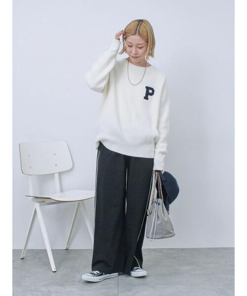 Samansa Mos2 blue（サマンサモスモスブルー）の「◎サガラ刺繍スウェットニットプルオーバー（ニット/セーター・レディース・ネイビー/キナリ/グレー・F）」の19枚目の写真