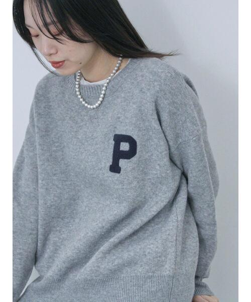 Samansa Mos2 blue（サマンサモスモスブルー）の「◎サガラ刺繍スウェットニットプルオーバー（ニット/セーター・レディース・ネイビー/キナリ/グレー・F）」の13枚目の写真