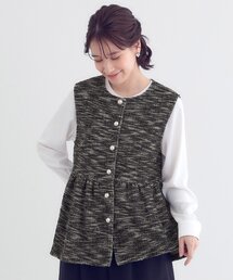 DRESKIP | カットツイードペプラムジレ(ベスト)