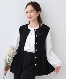 DRESKIP | カットツイードペプラムジレ(ベスト)