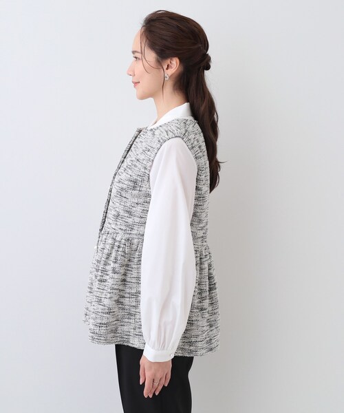 DRESKIP（ドレスキップ）の「カットツイードペプラムジレ（ベスト・レディース・ブラック系3/ブラック/ホワイト系6・01/04/03/02）」の17枚目の写真