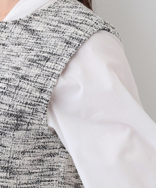 DRESKIP（ドレスキップ）の「カットツイードペプラムジレ（ベスト・レディース・ブラック系3/ブラック/ホワイト系6・01/04/03/02）」の20枚目の写真