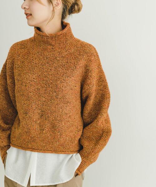 ITEMS URBANRESEARCH(アイテムズ アーバンリサーチ)の「ネップハイネックニットプルオーバー(ニット/セーター・レディース・ライトグレー/ブラウン/オレンジ/ブルー・FREE)」の4枚目の写真