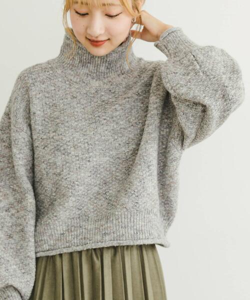 ITEMS URBANRESEARCH(アイテムズ アーバンリサーチ)の「ネップハイネックニットプルオーバー(ニット/セーター・レディース・ライトグレー/ブラウン/オレンジ/ブルー・FREE)」の15枚目の写真