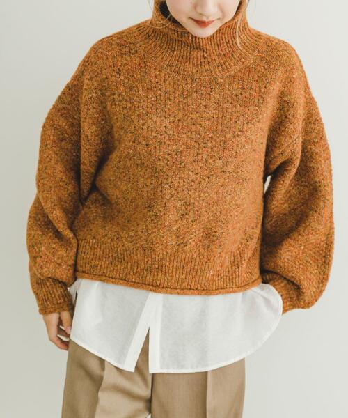 ITEMS URBANRESEARCH(アイテムズ アーバンリサーチ)の「ネップハイネックニットプルオーバー(ニット/セーター・レディース・ライトグレー/ブラウン/オレンジ/ブルー・FREE)」の9枚目の写真