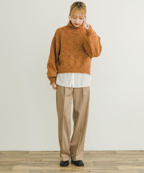 ITEMS URBANRESEARCH(アイテムズ アーバンリサーチ)の「ネップハイネックニットプルオーバー(ニット/セーター・レディース・ライトグレー/ブラウン/オレンジ/ブルー・FREE)」の7枚目の写真