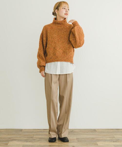 ITEMS URBANRESEARCH(アイテムズ アーバンリサーチ)の「ネップハイネックニットプルオーバー(ニット/セーター・レディース・ライトグレー/ブラウン/オレンジ/ブルー・FREE)」の6枚目の写真