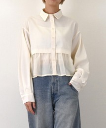 STYLEBLOCK（スタイルブロック）の「ツイル×ローン切替クロップドブラウス（シャツ/ブラウス）」