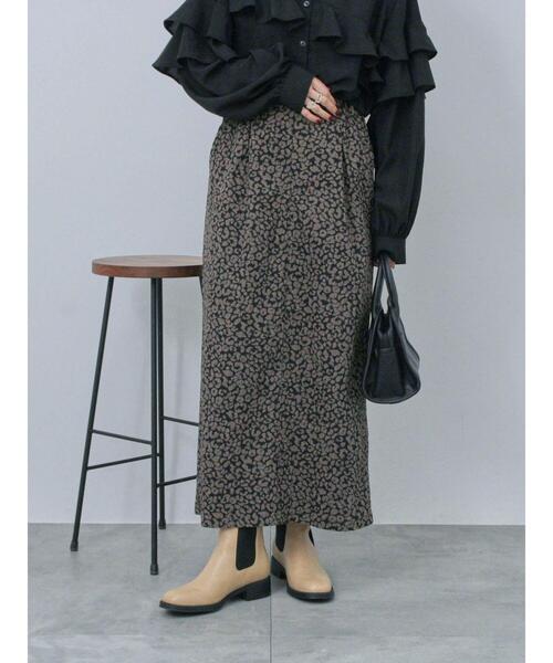 Samansa Mos2 blue（サマンサモスモスブルー）の「レオパードナロースカート（スカート・レディース・ブラウン/ブラック・F）」の2枚目の写真