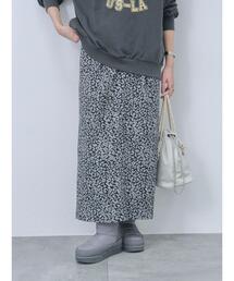 Samansa Mos2 blue | レオパードナロースカート(スカート)