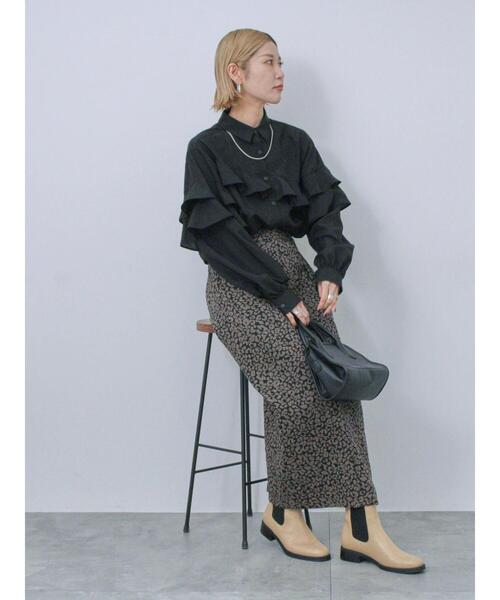Samansa Mos2 blue（サマンサモスモスブルー）の「レオパードナロースカート（スカート・レディース・ブラウン/ブラック・F）」の15枚目の写真