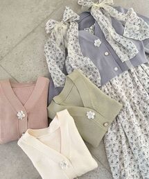 MAJESTIC LEGON | フラワーモチーフボタンカーディガン(カーディガン/ボレロ)