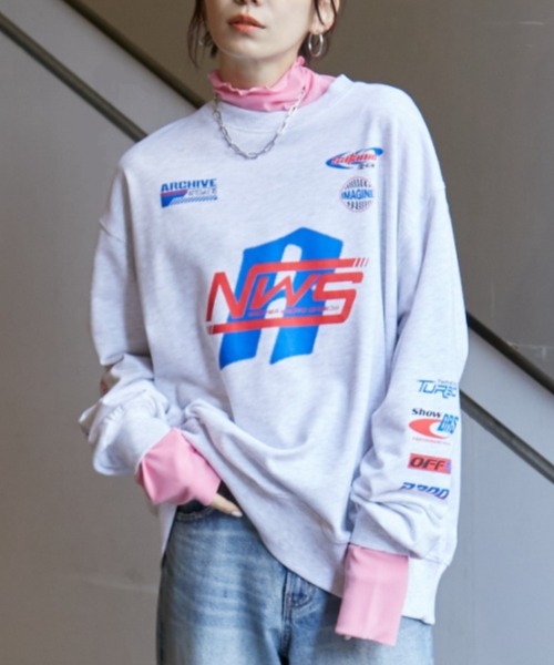 Auntie Rosa Holiday(アンティローザホリデー)の「スポンサーロゴレーシングスウェット(Tシャツ/カットソー・レディース・チャコールグレー/ナチュラル・FREE)」の2枚目の写真