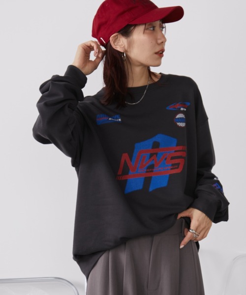 Auntie Rosa Holiday(アンティローザホリデー)の「スポンサーロゴレーシングスウェット(Tシャツ/カットソー・レディース・チャコールグレー/ナチュラル・FREE)」の5枚目の写真