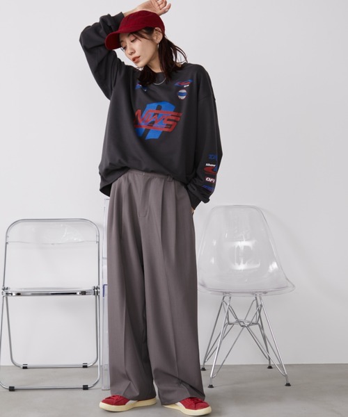 Auntie Rosa Holiday(アンティローザホリデー)の「スポンサーロゴレーシングスウェット(Tシャツ/カットソー・レディース・チャコールグレー/ナチュラル・FREE)」の8枚目の写真