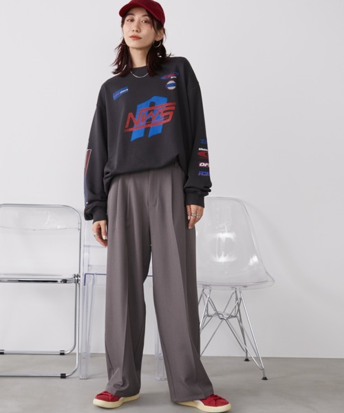 Auntie Rosa Holiday(アンティローザホリデー)の「スポンサーロゴレーシングスウェット(Tシャツ/カットソー・レディース・チャコールグレー/ナチュラル・FREE)」の9枚目の写真