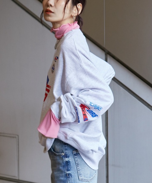 Auntie Rosa Holiday(アンティローザホリデー)の「スポンサーロゴレーシングスウェット(Tシャツ/カットソー・レディース・チャコールグレー/ナチュラル・FREE)」の15枚目の写真