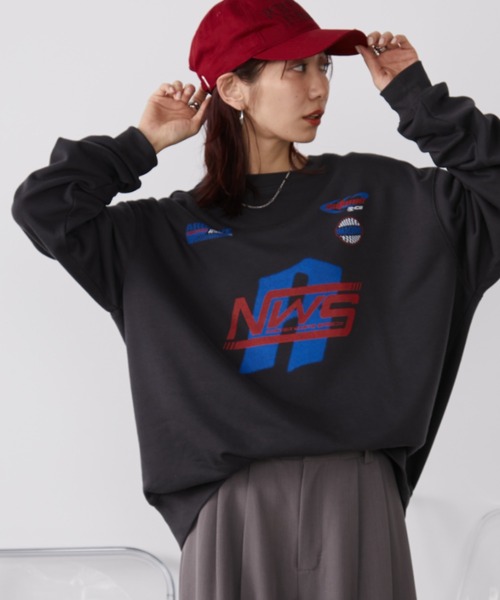 Auntie Rosa Holiday(アンティローザホリデー)の「スポンサーロゴレーシングスウェット(Tシャツ/カットソー・レディース・チャコールグレー/ナチュラル・FREE)」の4枚目の写真