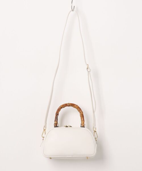 CHRISTIAN VILLA（クリスチャンヴィラ）の「【CHRISTIAN VILLA】バンブーハンドルミニバッグ(Q56407)（ハンドバッグ・レディース・ホワイト/ブラック・ALL）」の12枚目の写真