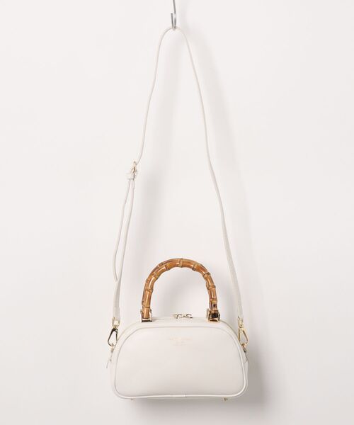CHRISTIAN VILLA（クリスチャンヴィラ）の「【CHRISTIAN VILLA】バンブーハンドルミニバッグ(Q56407)（ハンドバッグ・レディース・ホワイト/ブラック・ALL）」の3枚目の写真