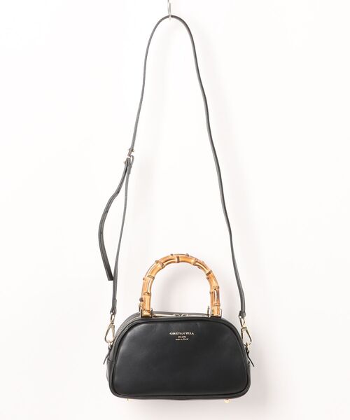 CHRISTIAN VILLA（クリスチャンヴィラ）の「【CHRISTIAN VILLA】バンブーハンドルミニバッグ(Q56407)（ハンドバッグ・レディース・ホワイト/ブラック・ALL）」の8枚目の写真
