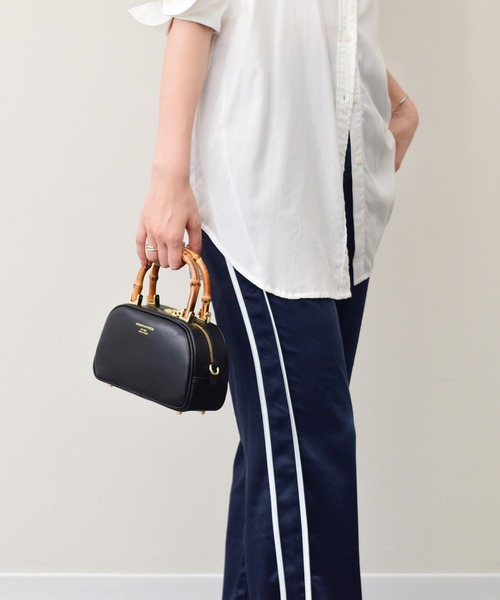 CHRISTIAN VILLA（クリスチャンヴィラ）の「【CHRISTIAN VILLA】バンブーハンドルミニバッグ(Q56407)（ハンドバッグ・レディース・ホワイト/ブラック・ALL）」の7枚目の写真