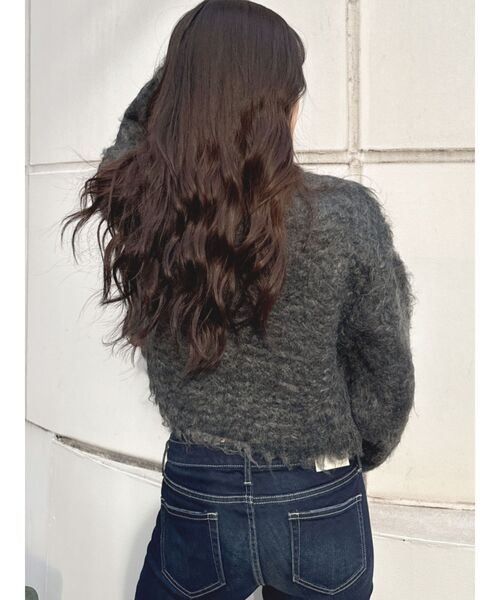 GYDA(ジェイダ)の「WEB限定!モヘアタッチシャギーショートニットトップス(ニット/セーター・レディース・アイボリー/グレー/チャコールグレー/ブルー・FREE)」の20枚目の写真